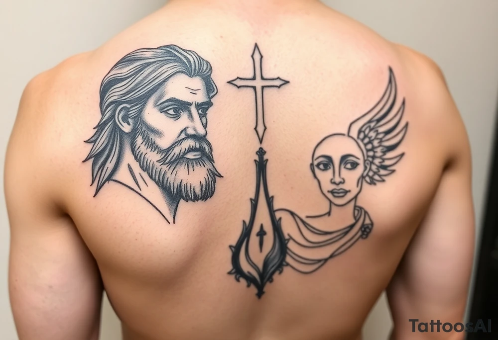 Father son and the holy spirit tattoo, no images of faces tattoo idea