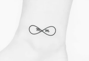 infinity symbol with mum in it tattoo idea