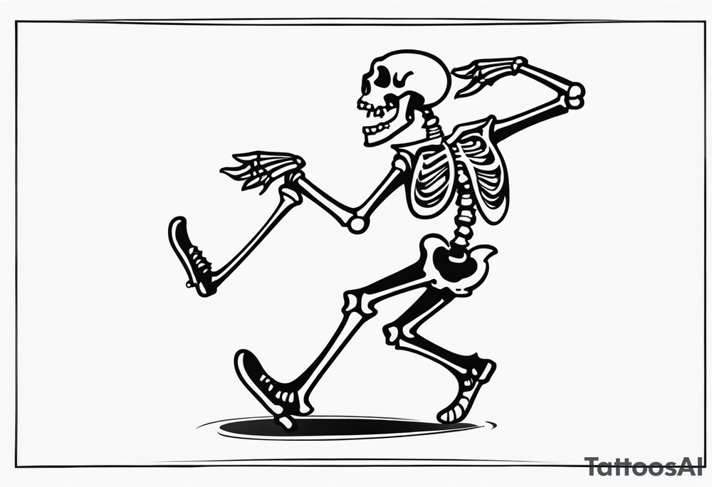 cartoon dancing skeleton tattoo idea