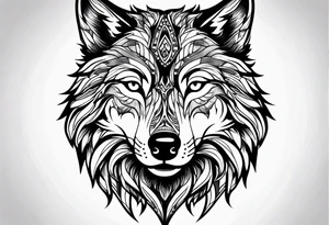 Wolf face tattoo idea