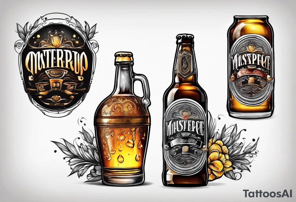 Sad bottle of beer tattoo idea