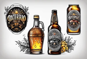 Sad bottle of beer tattoo idea