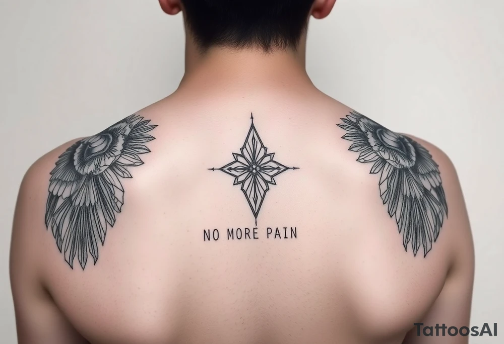 No more pain minimalistic fine line feminine tattoo idea