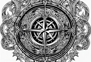 Celtic, forearm, half sleeve, anchor, compass tattoo idea
