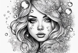 Bubbles with stars tattoo idea