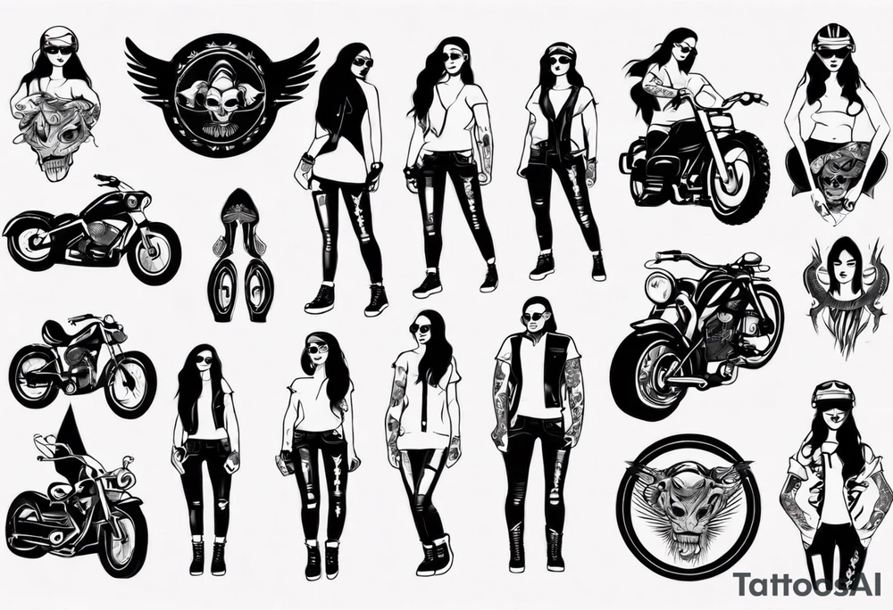 sexy biker girl tattoo idea