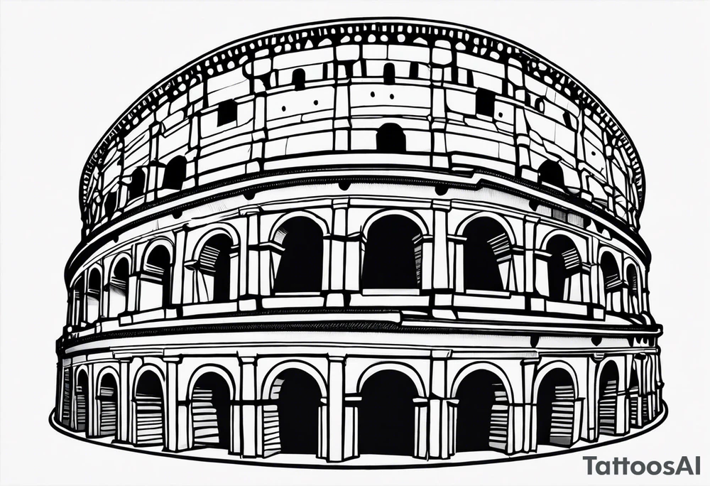 colosseum with cobble stone tattoo idea