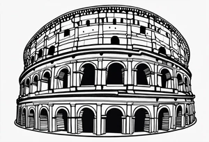 colosseum with cobble stone tattoo idea