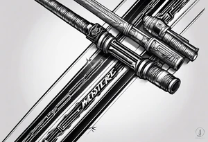 2 Lightsabers overlapping to make an "X" and in the spaces between the put the letters A,J,L and N. tattoo idea