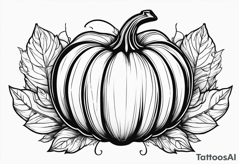 Pumpkin with leaves tattoo idea