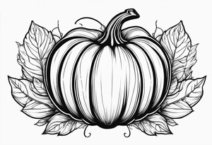 Pumpkin with leaves tattoo idea