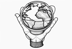 glove of an astronaut suit holding the earth tattoo idea