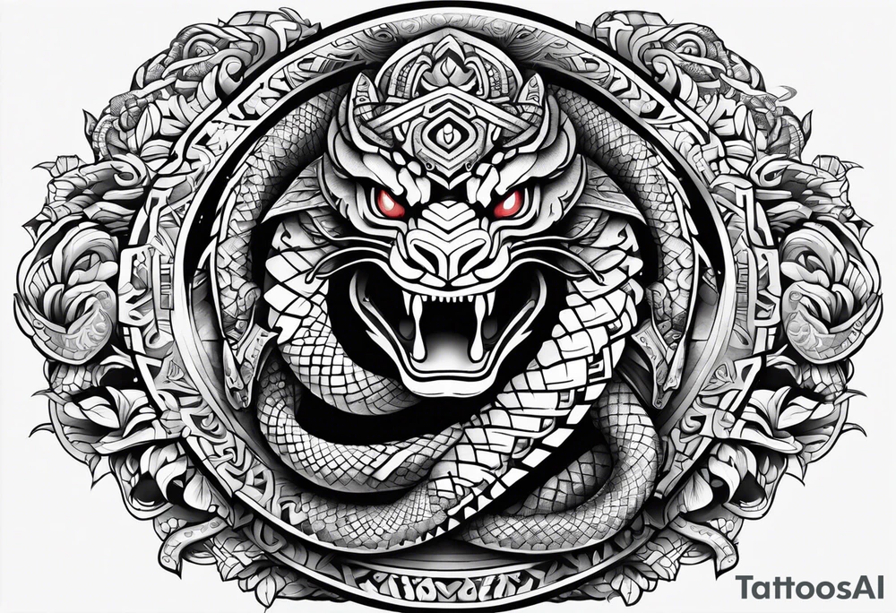 Aztec snake tattoo idea