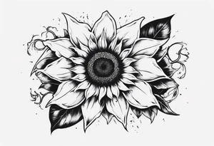 combining the letters E and H with a sunflower image tattoo idea