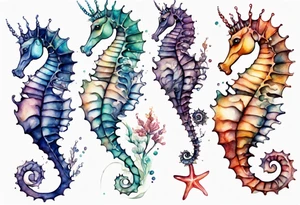a beautiful seahorse woman hybrid tattoo idea