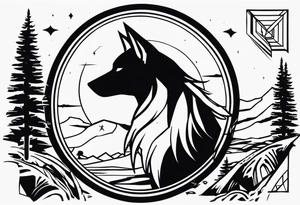 lobo, casa em chamas tattoo idea