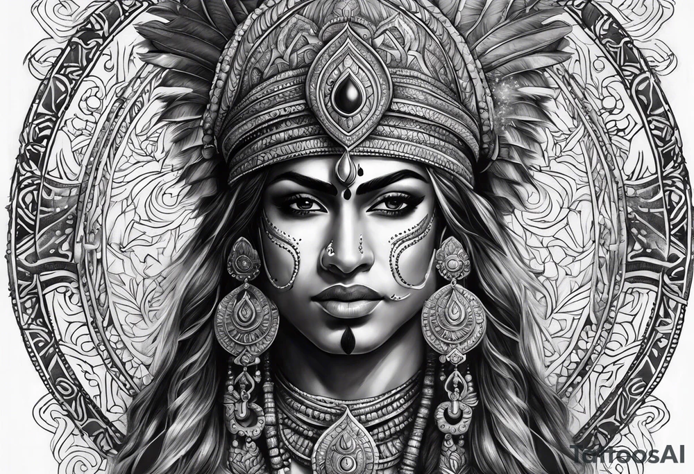 Its a warrior hindu karan tattoo idea