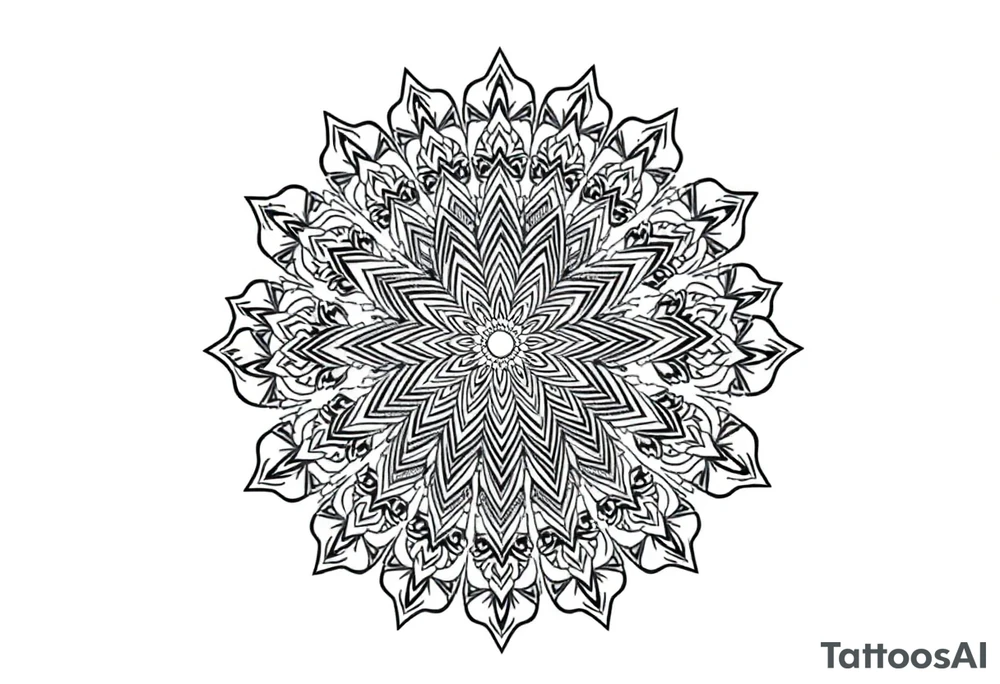 long mandala with ancient rhyme tattoo idea