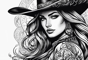 Neotraditional cowgirl tattoo idea