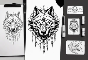 wolf head from zelda tears of the fallen kingdom tattoo idea