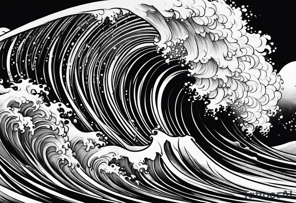 Single ocean wave tattoo idea