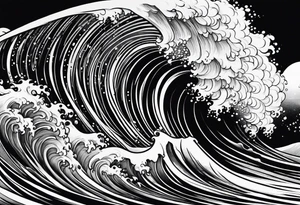 Single ocean wave tattoo idea