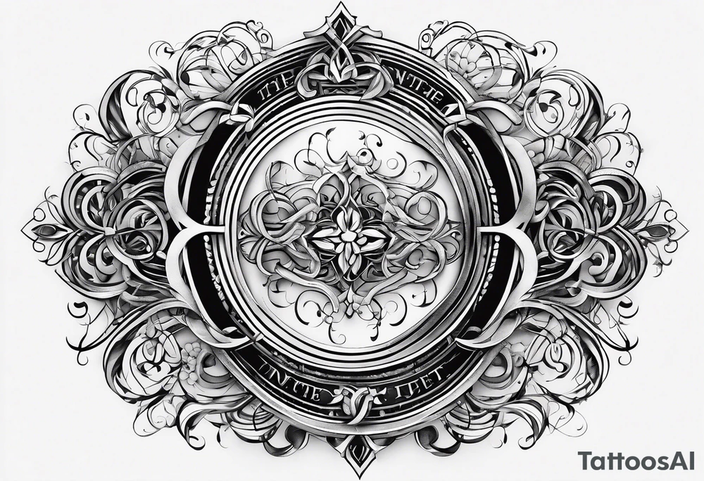 The intertwined script E with looping details in circular design tattoo idea The intertwined script E with looping details in circular design tattoo idea