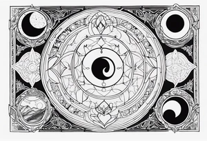 Astrology, Cancer & Aquarius, Natal Chart, angelic, vision, planetary, yin yang, the moon, spiritual third eye, mystical armband tattoo idea