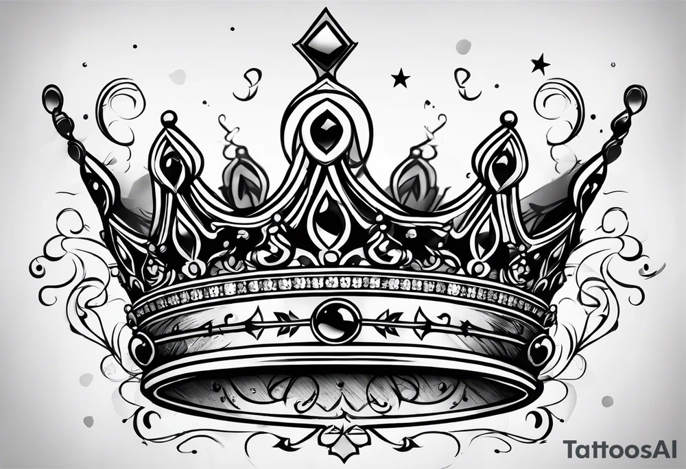 Crown design of the numbers 23, 21, and 27. The crown should be made up of the numbers. Simple line work tattoo tattoo idea