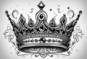 Crown design of the numbers 23, 21, and 27.  The crown should be made up of the numbers. Simple line work tattoo tattoo idea