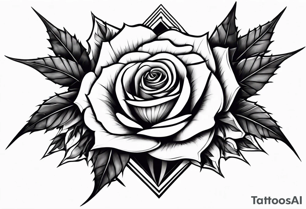 Mc Escher rose with thorns long make it more mc Escher tattoo idea