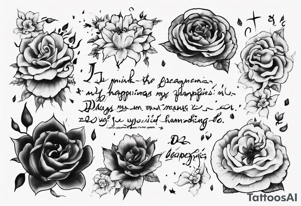 “ I think the meaning of my happiness is you” lyrics tattoo idea