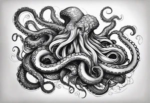 one outstretched tentacle tattoo idea
