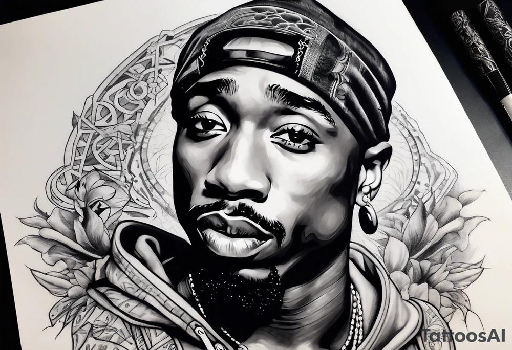 2pac as a sleeve los Angeles tattoo idea