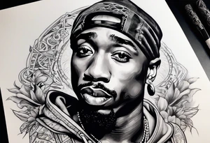 2pac as a sleeve los Angeles tattoo idea