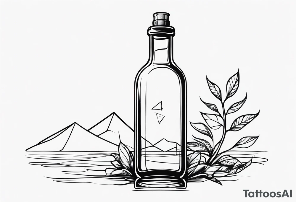 message in the bottle tattoo idea