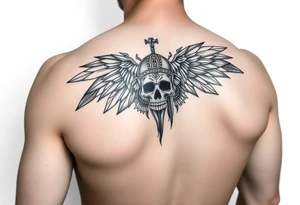 Create a mexican Aztec tattoo with life and death as the theme tattoo idea