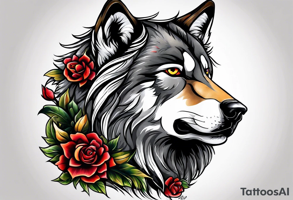 Lobo animal, pes de gente tattoo idea
