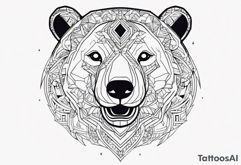 Cosmic bear tattoo idea