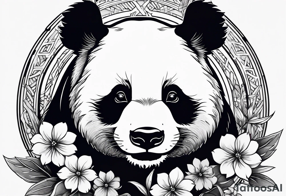 Playful panda tattoo idea