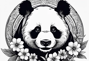 Playful panda tattoo idea