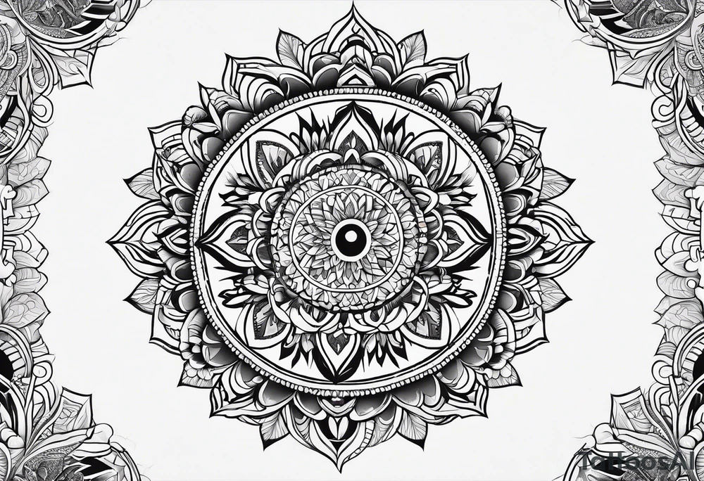 mandala background with canadian goose in the front tattoo idea