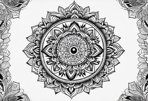 mandala background with canadian goose in the front tattoo idea