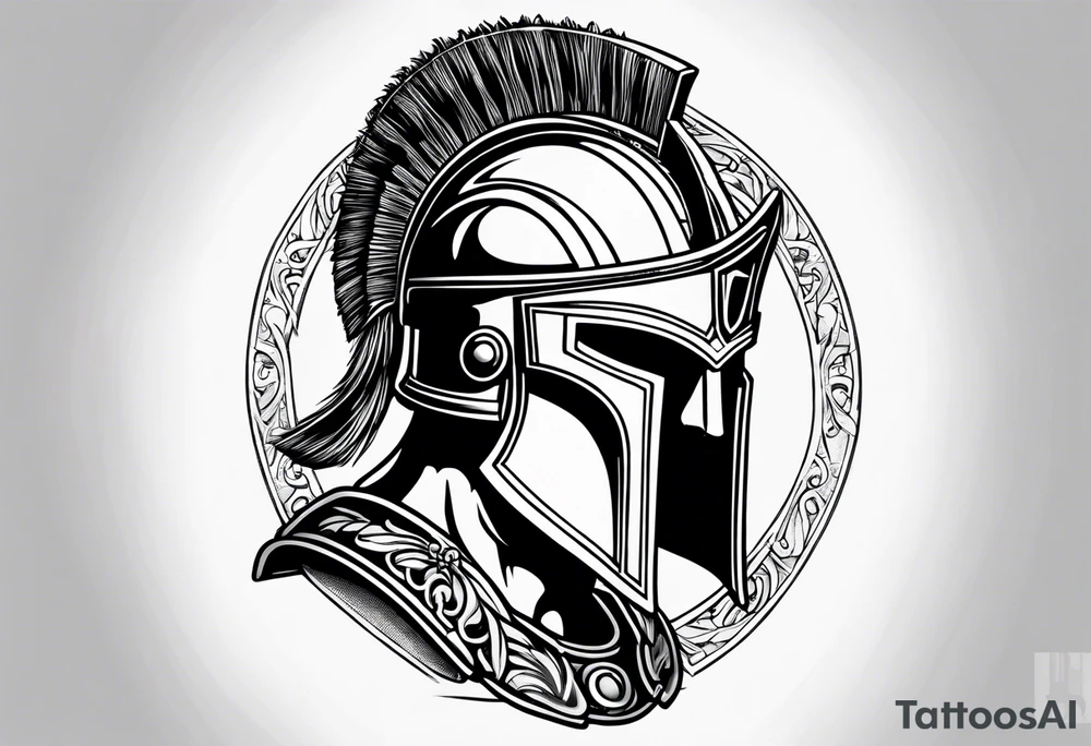 Roman and spartan helmet tattoo idea