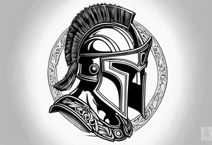 Roman and spartan helmet tattoo idea