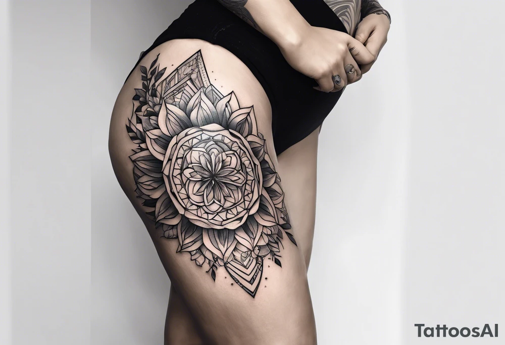 A thigh tattoo, symbol of strength, battle and motherhood. tattoo idea
