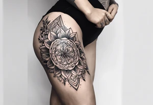 A thigh tattoo, symbol of strength, battle and motherhood. tattoo idea