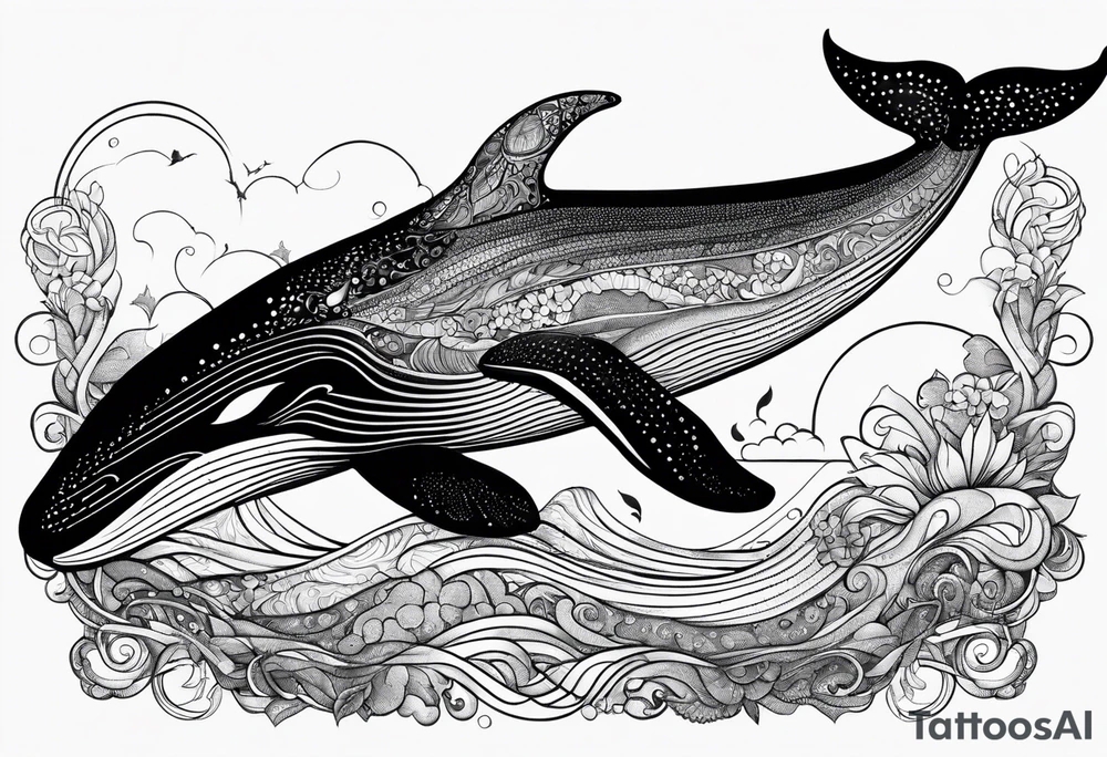 Side profile. whale. tattoo idea