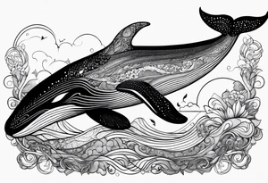Side profile. whale. tattoo idea