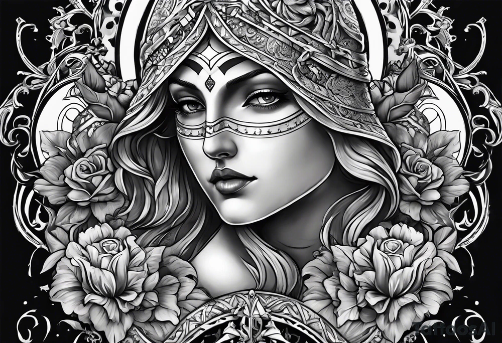 idea of pain for glory in life, discipline and catholic religion. Tattoo on the back tattoo idea